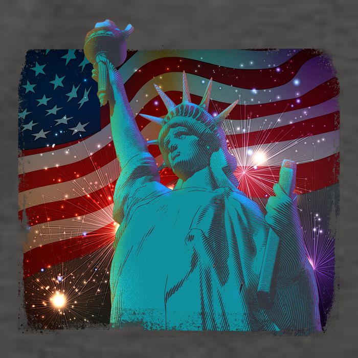 Fourth Of July Fireworks Statue Of Liberty Vector Backpack