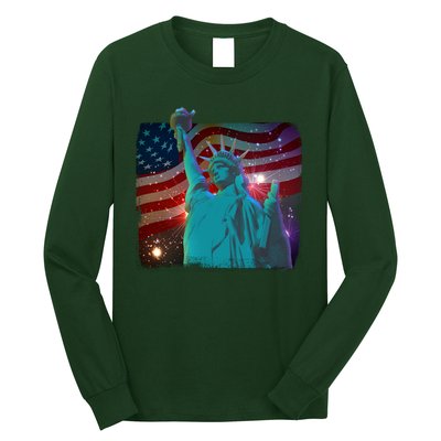Fourth Of July Fireworks Statue Of Liberty Long Sleeve Shirt