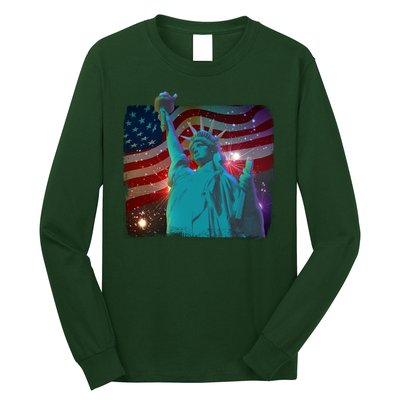 Fourth Of July Fireworks Statue Of Liberty Long Sleeve Shirt