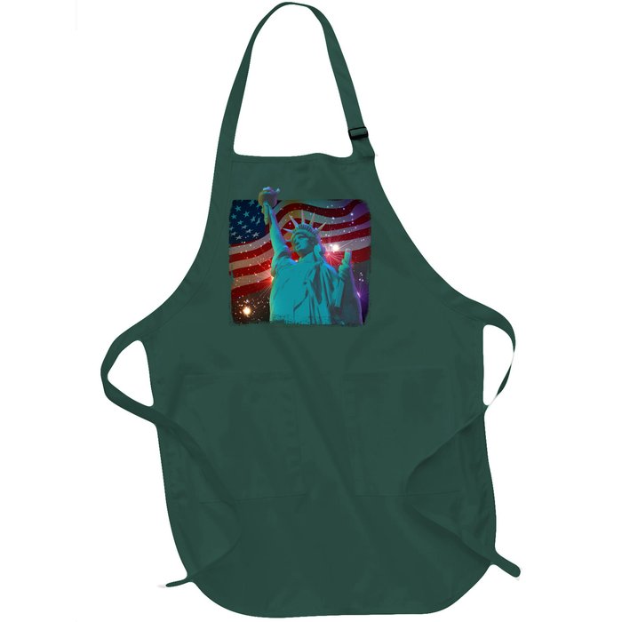 Fourth Of July Fireworks Statue Of Liberty Full-Length Apron With Pockets