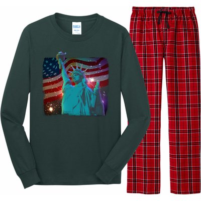 Fourth Of July Fireworks Statue Of Liberty Long Sleeve Pajama Set