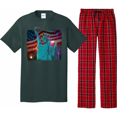 Fourth Of July Fireworks Statue Of Liberty Pajama Set