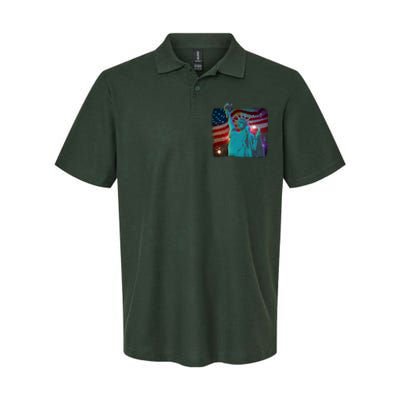 Fourth Of July Fireworks Statue Of Liberty Softstyle Adult Sport Polo