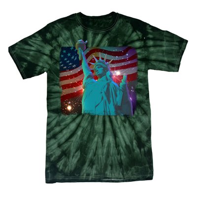 Fourth Of July Fireworks Statue Of Liberty Tie-Dye T-Shirt