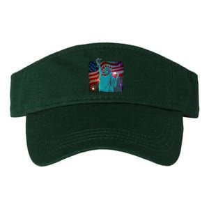 Fourth Of July Fireworks Statue Of Liberty Valucap Bio-Washed Visor