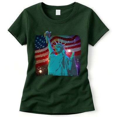 Fourth Of July Fireworks Statue Of Liberty Womens T-Shirt