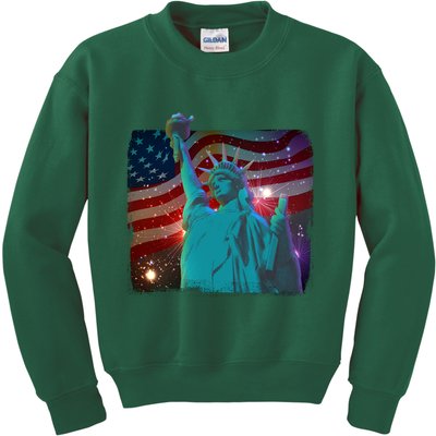 Fourth Of July Fireworks Statue Of Liberty Kids Sweatshirt