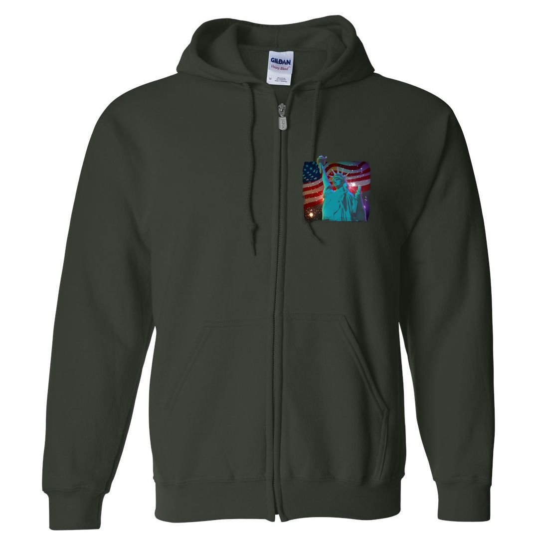 Fourth Of July Fireworks Statue Of Liberty Full Zip Hoodie