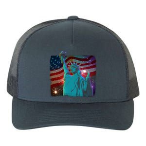 Fourth Of July Fireworks Statue Of Liberty Yupoong Adult 5-Panel Trucker Hat