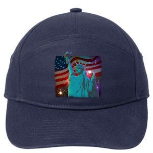 Fourth Of July Fireworks Statue Of Liberty 7-Panel Snapback Hat