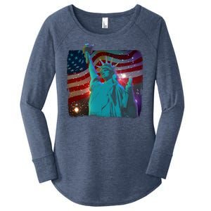 Fourth Of July Fireworks Statue Of Liberty Women's Perfect Tri Tunic Long Sleeve Shirt