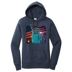 Fourth Of July Fireworks Statue Of Liberty Women's Pullover Hoodie