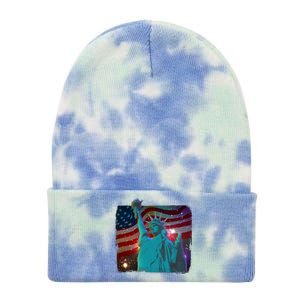 Fourth Of July Fireworks Statue Of Liberty Tie Dye 12in Knit Beanie