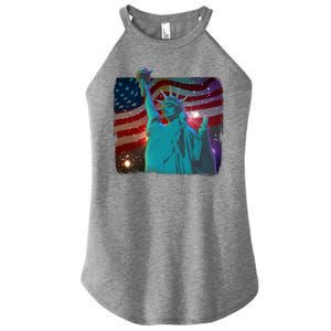 Fourth Of July Fireworks Statue Of Liberty Women's Perfect Tri Rocker Tank