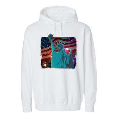 Fourth Of July Fireworks Statue Of Liberty Garment-Dyed Fleece Hoodie