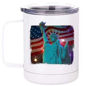 Fourth Of July Fireworks Statue Of Liberty 12 oz Stainless Steel Tumbler Cup