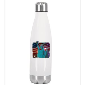 Fourth Of July Fireworks Statue Of Liberty Stainless Steel Insulated Water Bottle