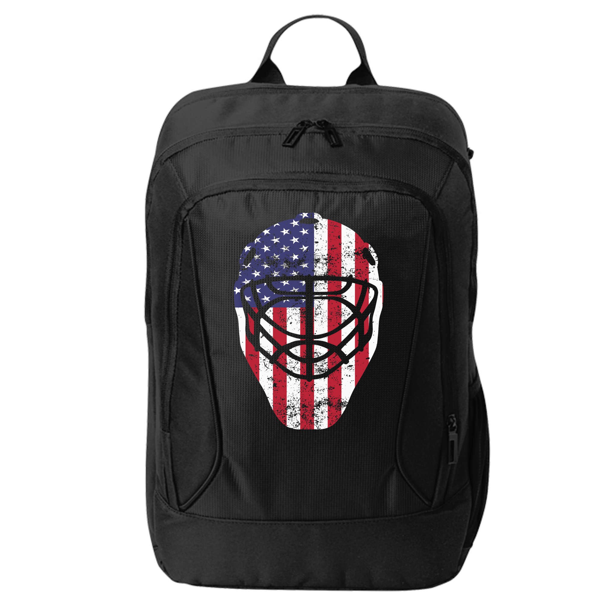 Fourth of July 4th Hockey Goalie Mask American Flag USA City Backpack
