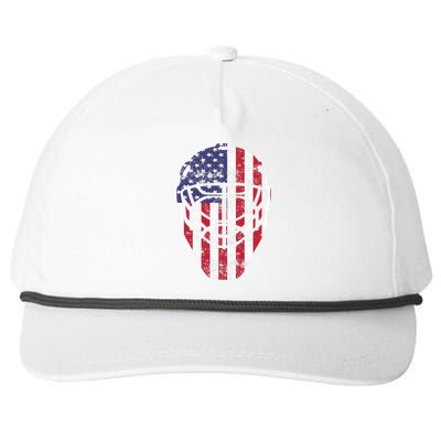 Fourth of July 4th Hockey Goalie Mask American Flag USA Snapback Five-Panel Rope Hat