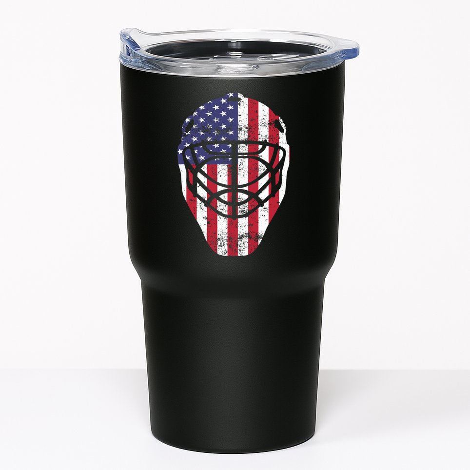 Fourth of July 4th Hockey Goalie Mask American Flag USA Tumbler
