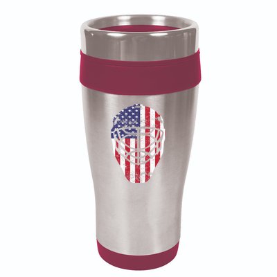 Fourth of July 4th Hockey Goalie Mask American Flag USA 16oz Travel Tumbler