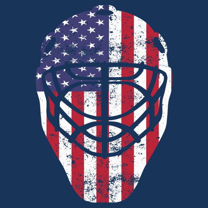 Fourth of July 4th Hockey Goalie Mask American Flag USA Cooling Performance Crew T-Shirt