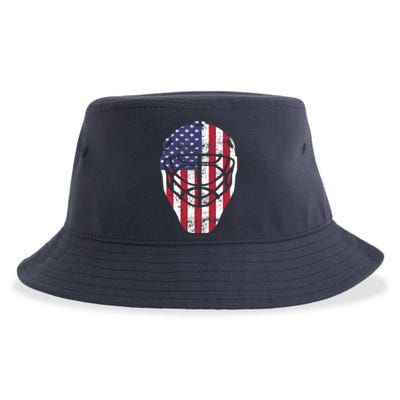 Fourth of July 4th Hockey Goalie Mask American Flag USA Sustainable Bucket Hat