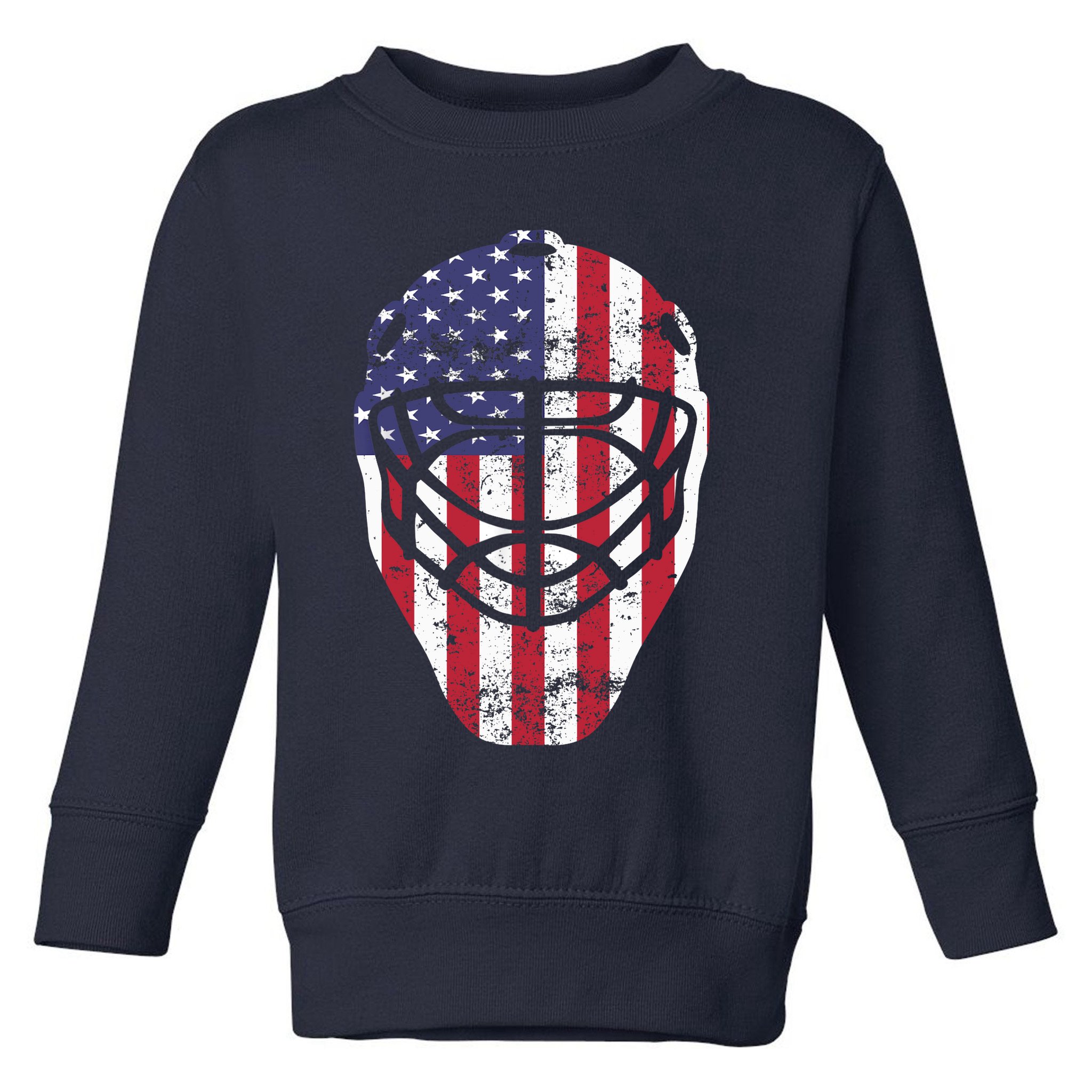 Fourth of July 4th Hockey Goalie Mask American Flag USA Toddler Sweatshirt