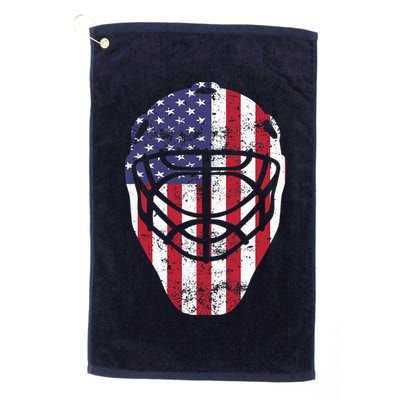 Fourth of July 4th Hockey Goalie Mask American Flag USA Golf Towel