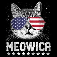 Fourth Of July 4h Usa American Flag Cat Retro Meowica Stars Ank Op Tall T-Shirt
