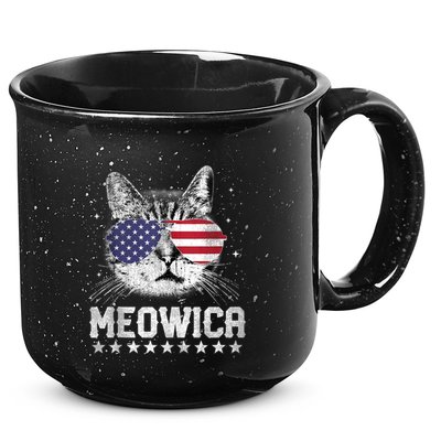Fourth Of July 4h Usa American Flag Cat Retro Meowica Stars Ank Op 15oz Campfire Ceramic Mug