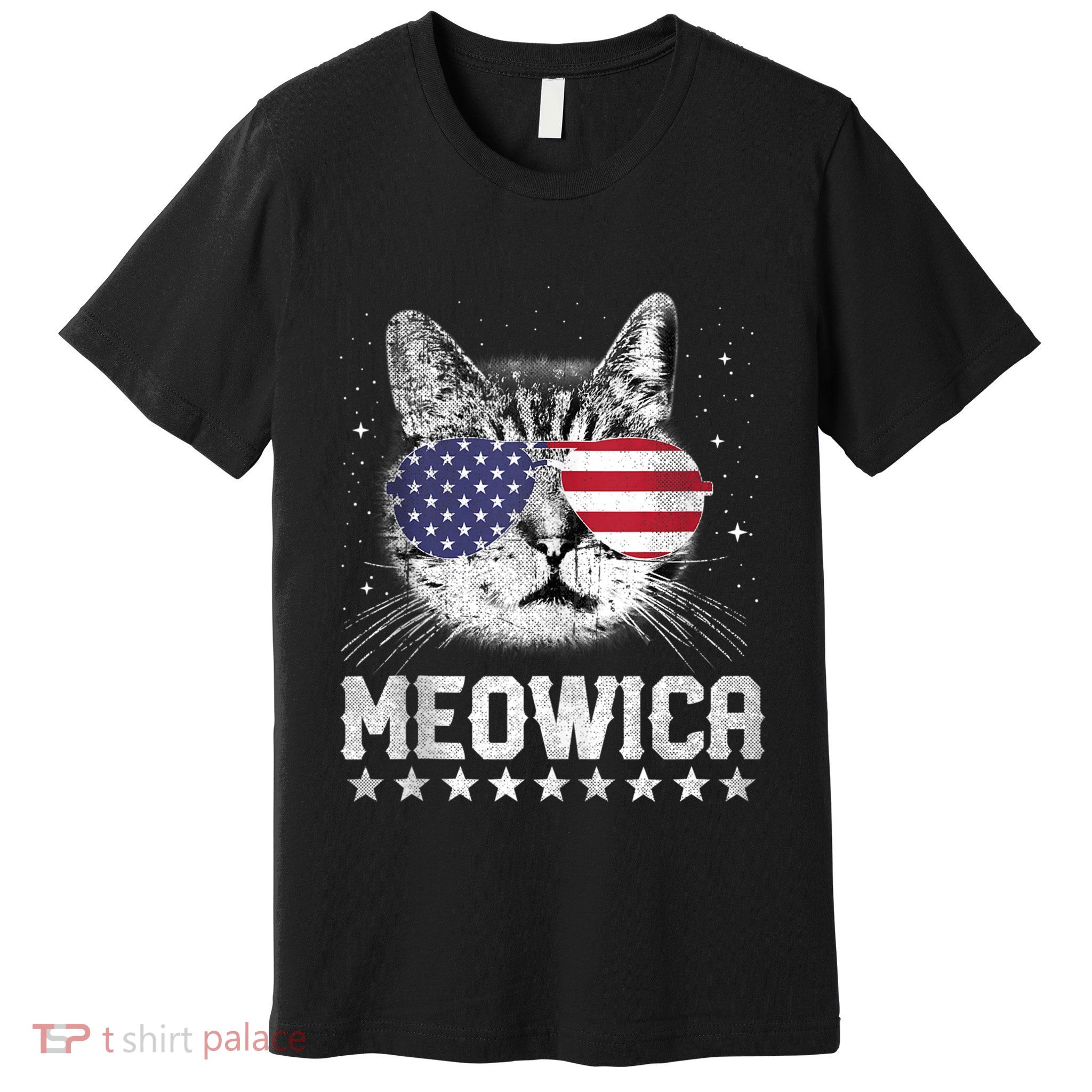 Fourth Of July 4h Usa American Flag Cat Retro Meowica Stars Ank Op Premium T-Shirt
