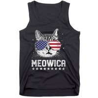 Fourth Of July 4h Usa American Flag Cat Retro Meowica Stars Ank Op Tank Top