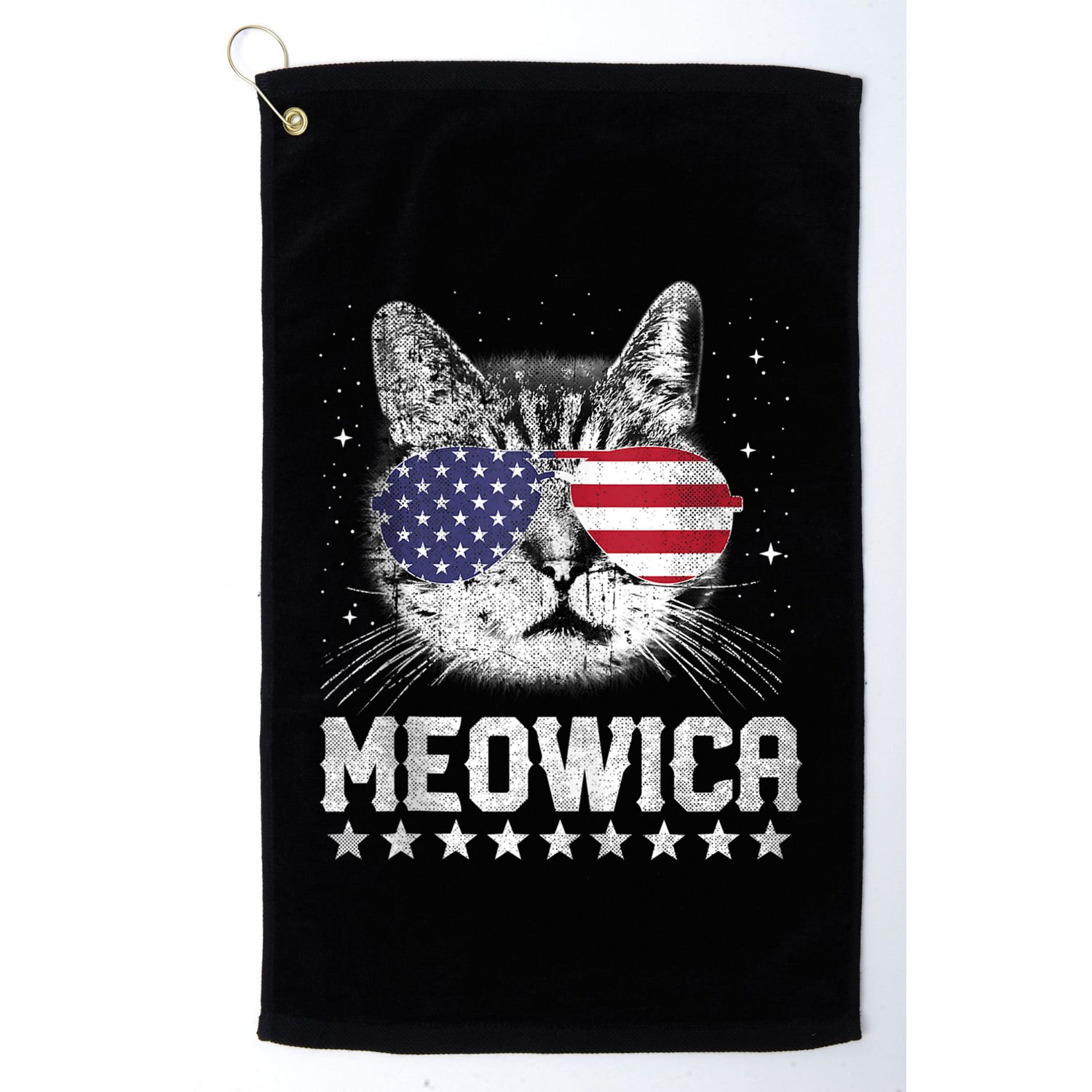 Fourth Of July 4h Usa American Flag Cat Retro Meowica Stars Ank Op Golf Towel
