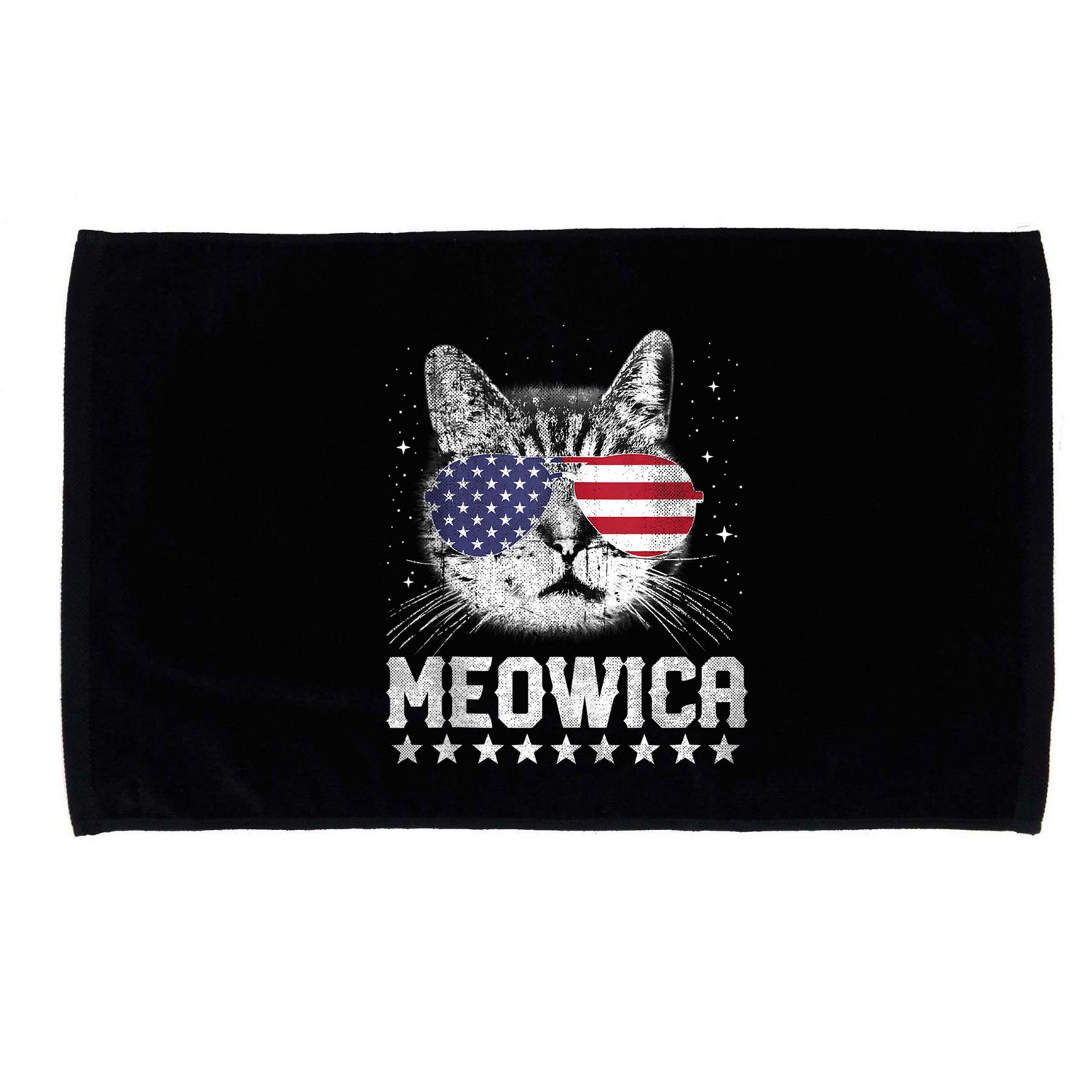 Fourth Of July 4h Usa American Flag Cat Retro Meowica Stars Ank Op Microfiber Hand Towel