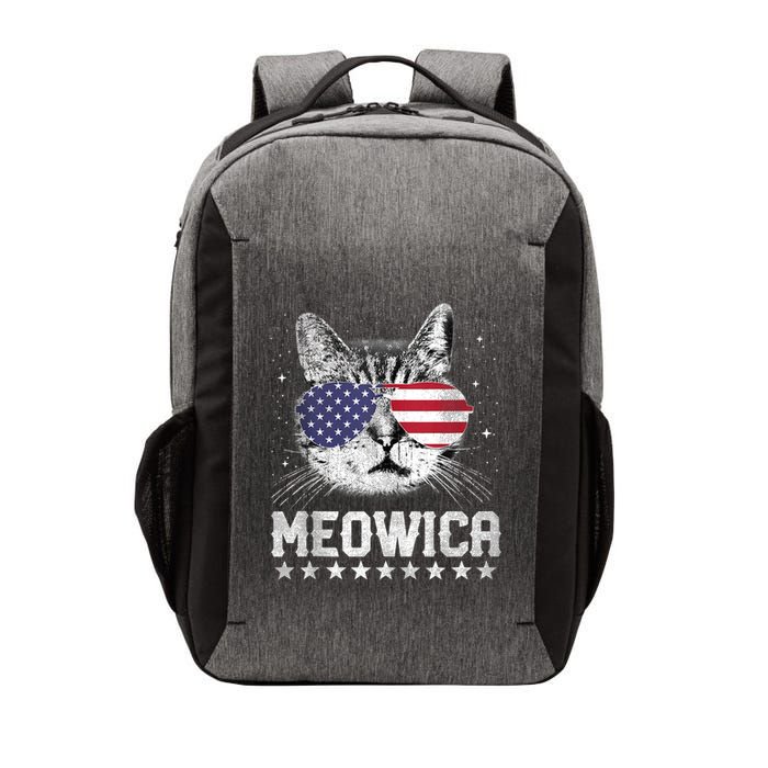 Fourth Of July 4h Usa American Flag Cat Retro Meowica Stars Ank Op Vector Backpack