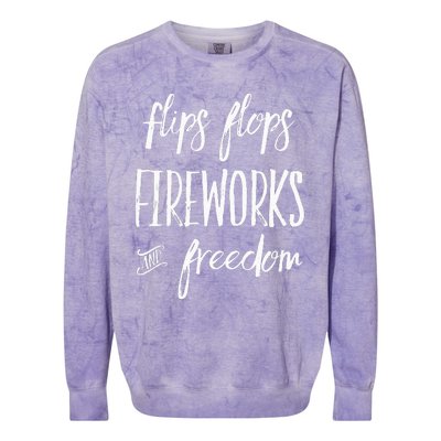 Fourth of July Flip Flops Fireworks Freedom Colorblast Crewneck Sweatshirt