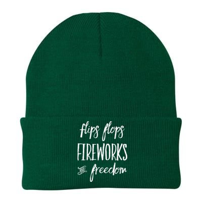 Fourth of July Flip Flops Fireworks Freedom Knit Cap Winter Beanie