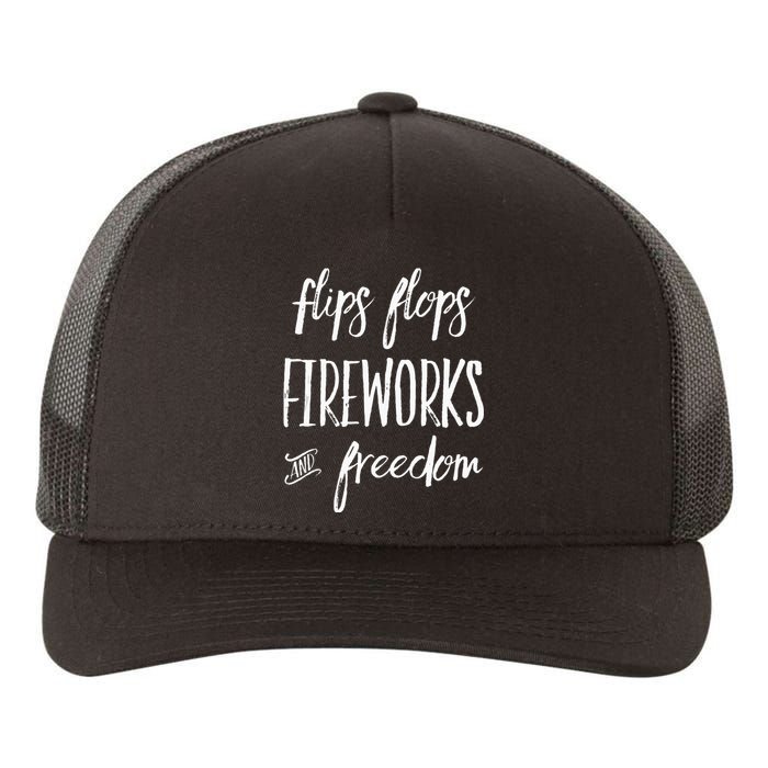 Fourth of July Flip Flops Fireworks Freedom Yupoong Adult 5-Panel Trucker Hat