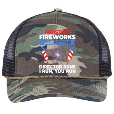 Fourth Of July American Flag Assistant Fireworks Director Meaningful Gift Retro Rope Trucker Hat Cap