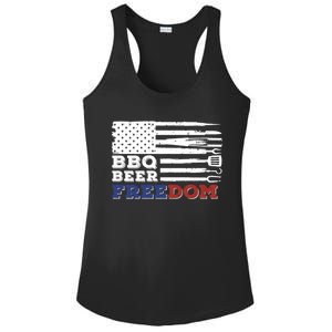 Fourth Of July Bbq Beer Freedom America Party American Flag Gift Ladies PosiCharge Competitor Racerback Tank