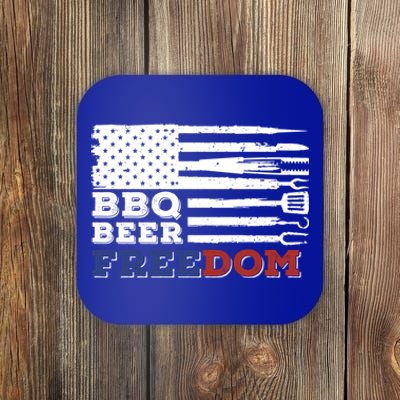 Fourth Of July Bbq Beer Freedom America Party American Flag Gift Coaster