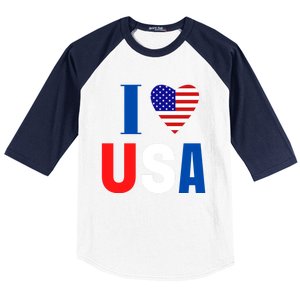 Fourth Of July Patriotic Cute Gift I Love America Cute Gift I Love Usa Cute Gift Baseball Sleeve Shirt