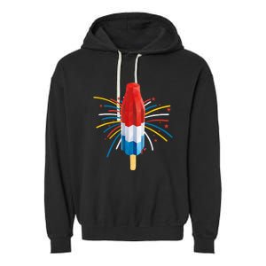 Fourth Of July Fireworks Popsicle Lover Unique Garment-Dyed Fleece Hoodie