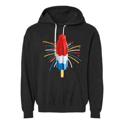 Fourth Of July Fireworks Popsicle Lover Unique Garment-Dyed Fleece Hoodie
