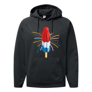 Fourth Of July Fireworks Popsicle Lover Unique Performance Fleece Hoodie