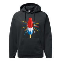 Fourth Of July Fireworks Popsicle Lover Unique Performance Fleece Hoodie