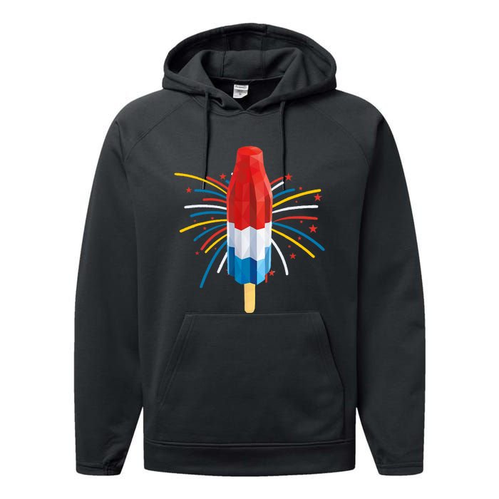 Fourth Of July Fireworks Popsicle Lover Unique Performance Fleece Hoodie