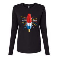 Fourth Of July Fireworks Popsicle Lover Unique Womens Cotton Relaxed Long Sleeve T-Shirt