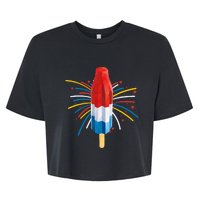 Fourth Of July Fireworks Popsicle Lover Unique Bella+Canvas Jersey Crop Tee